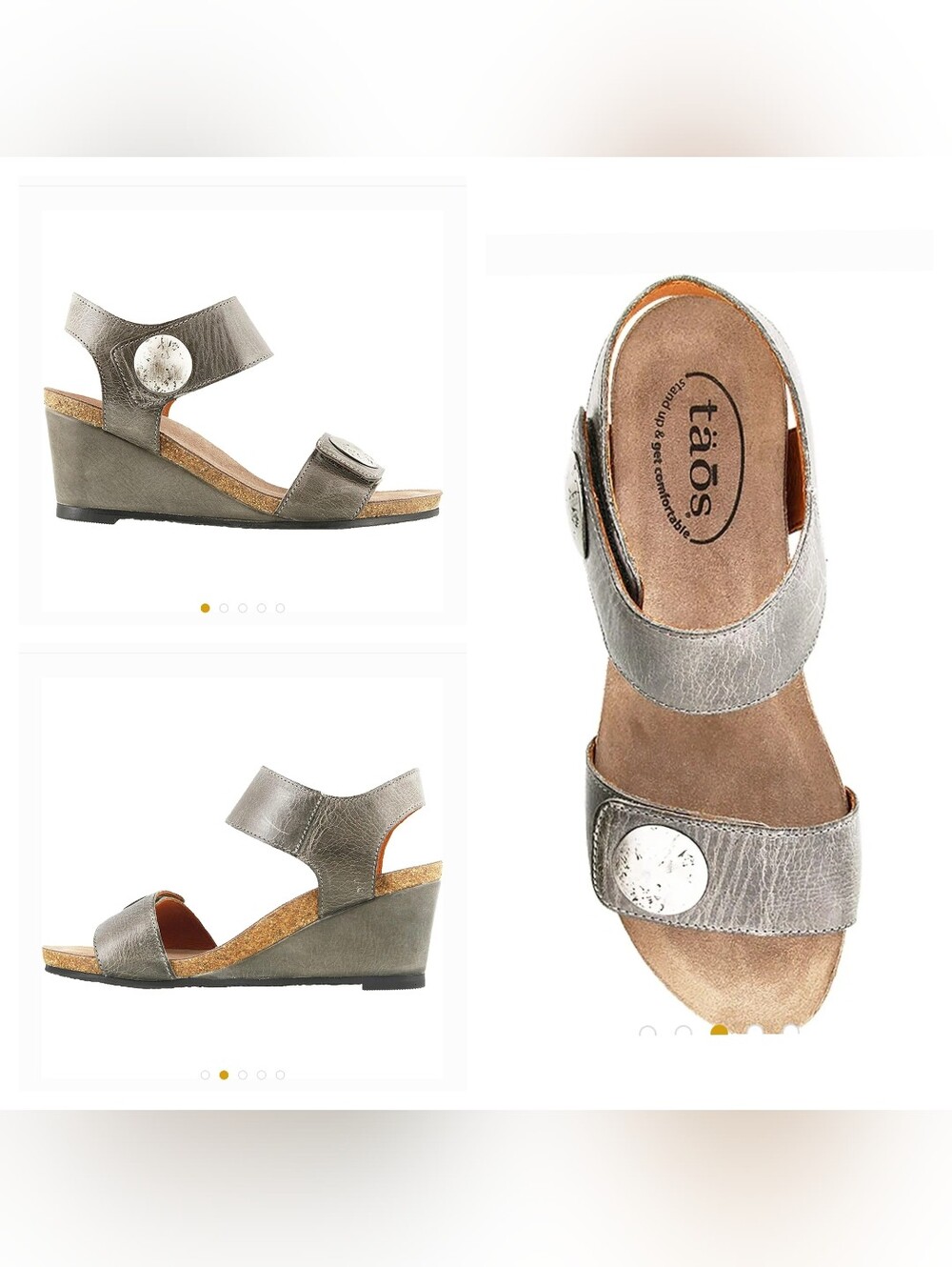 Taos Silver Studded Sandals Platform – Women’s Size 8 (39)